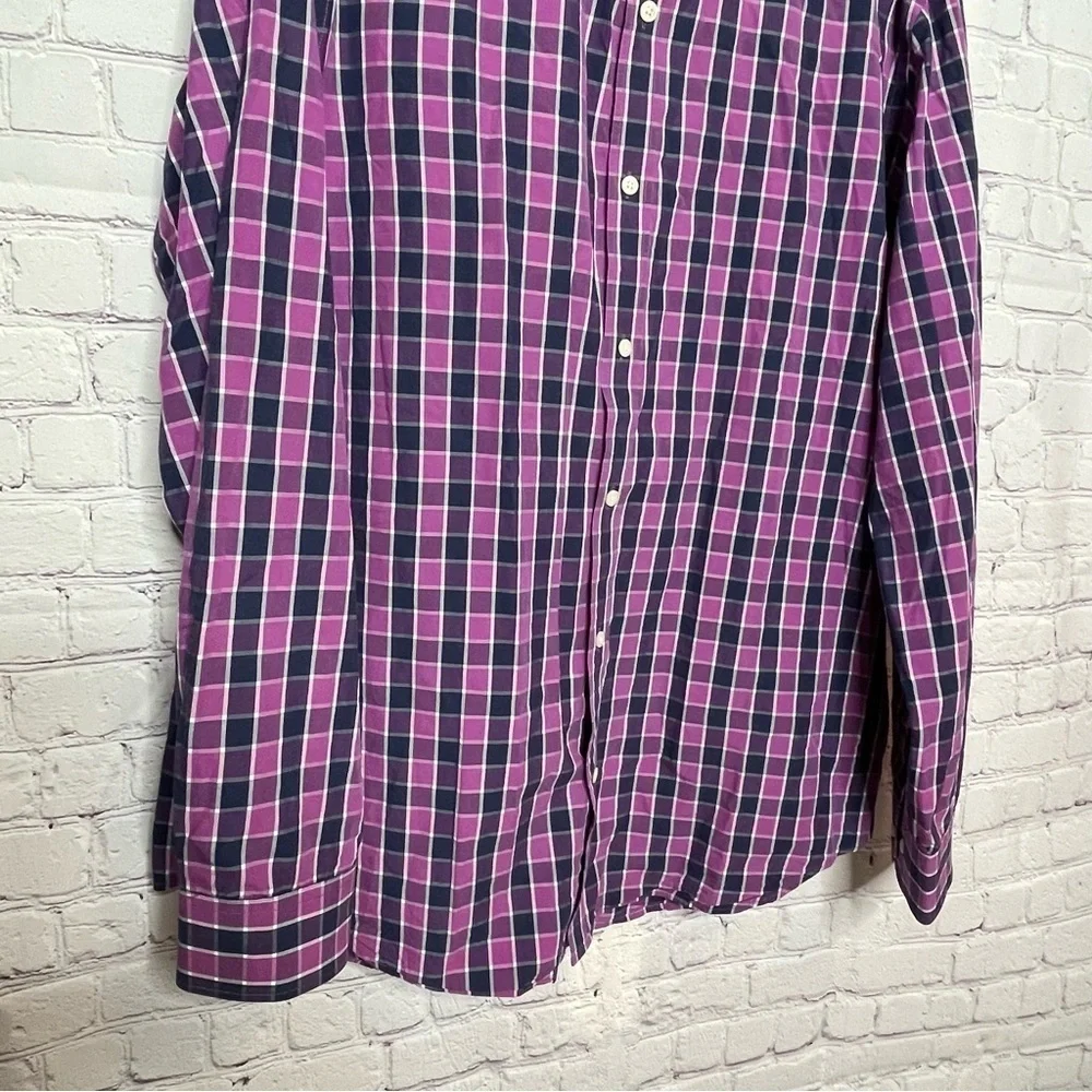 Banana Republic Soft Wash Slim Fit Plaid Long Sleeve Button Down size XL